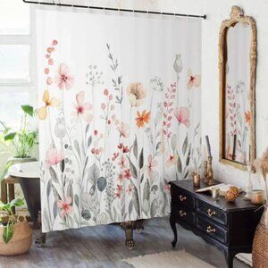 Chic floral shower curtain stylish perfect bathroom decor brighten 72x72